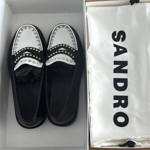BNWT Sandro two toned studded loafers sz 36